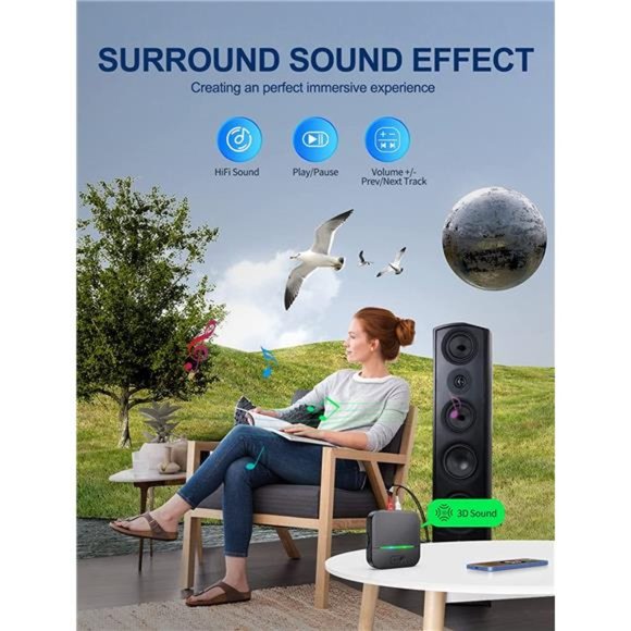 Bluetooth Receiver for Home Stereo/Speakers, Wireless Audio Adapter - Picture 4 of 7